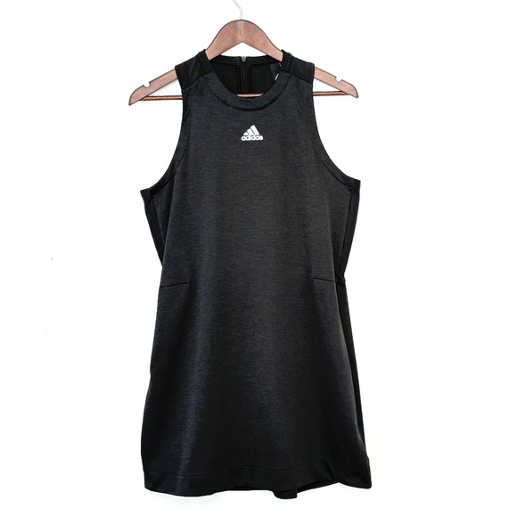 Adidas Climalite Activewear Tennis Dress Drawstring Waist Black Size Large - Picture 1 of 7